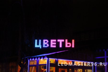 Вывеска Цветы видео пиксели Екатеринбург